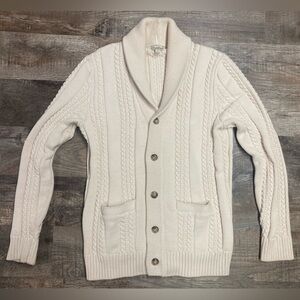 J Crew Shawl Collar Cardigan Size Large 100% Cotton